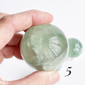 Baja green fluorite spheres crystal ball